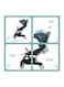 Moon Ritzi - Cabin Stroller - Black/Blue Dots
