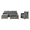 MyChoice Steel and Wicker Corner Sofa Set 4 PCS