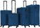 VIPTOUR Set of 4 Light Weight  Polyester Jacqard Trolley Luggage With Number Lock, Blue- 20, 24, 28, 32 Inches