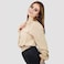 KIDWALA Size L,  Women'S Tops, Tees &amp; Blouses Beige Cropped Front Two Pocket Bomber Jacket Elastic Waistband &amp; Wristband Blouse With Collar Neckline With Long Sleeve, Buttons Up Top, Crop Top