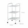 Zenments, 3-Tier Metal Shelf Trolley, Chrome, 32Wx36.5Dx71H cm, HTC-ZEN-263