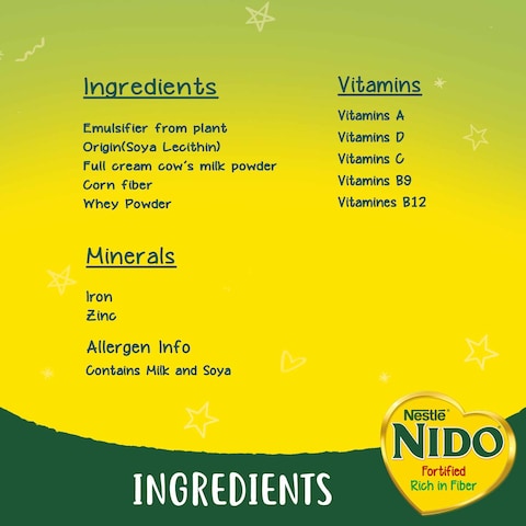 Nestle Nido Fortified Milk Powder Rich In Fiber Pouch 900g