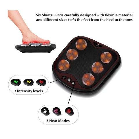 TECKWAVE Foot &amp; Back Massager Machine with Heat with Washable &amp; Durable Cover with Adjustable Intensity Level