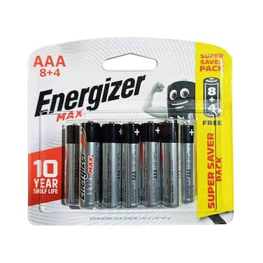 Energizer AAA Max Alkaline Batteries - 12 Batteries
