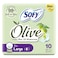 Sofy Olive Oil Moisturizer Cotton Touch Slim Large Wings Sanitary Pads 10 Pieces