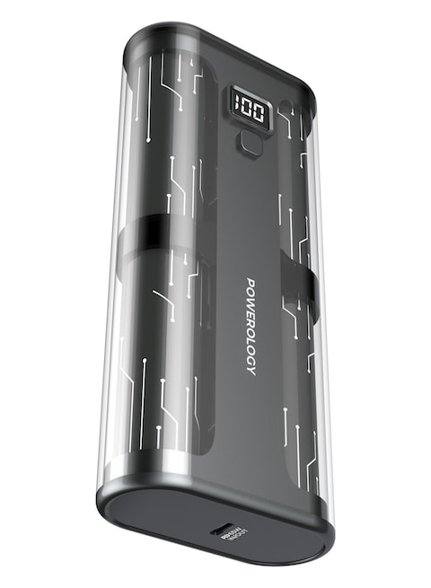 Powerology Crystalline Series Powerbank 20000mAh PD 65W - Transparent/Grey