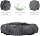 Faux fur round donut dog bed, Anti-anxiety self-warming pet bed, Large round plush dog bed for all sized pets, Soft fluffy warm to improved sleep, Machine washable 85 cm (Grey)