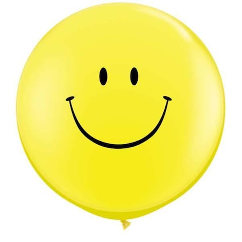 Qualatex Smiley Face Latex Balloon 2-Pieces- 36 Inch Size- Yellow
