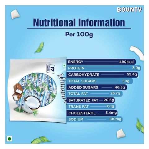 Bounty Miniatures Milk Chocolate Mini Bars - 150 gram