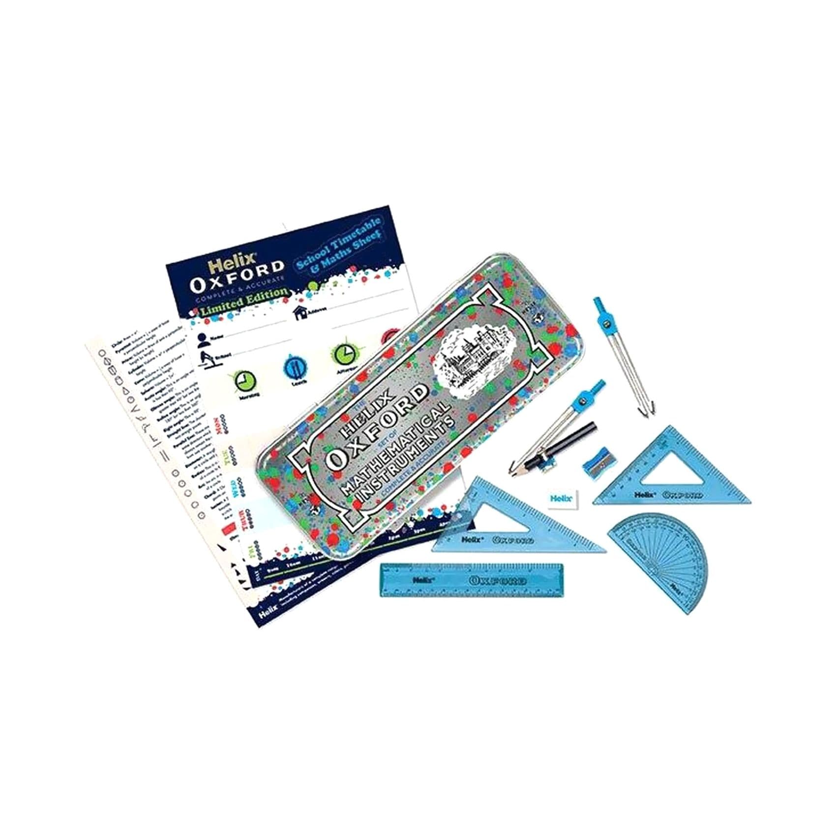 Math Online Instruments Buy Helix Oxford Splash Math instruments Set Multicolour Blue 9 PCS ...