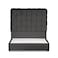 In House Al Shahba Velvet Bed Frame - Queen - 200x150 cm - Dark Gray