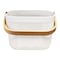 Home Pro Plastic Mesh Basket With Handle White And Brown