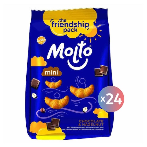 Buy Molto Mini Croissant Chocolate and Hazelnut - 83 gram - 24 Pieces in Egypt