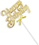 Party Time Gold 3D Happy Birthday Cake Topper Happy Birthday Cursive Font Cake Topper Set for Boys Girls Women Men Cake Decoration, Birthday Party Cake Decorations Supplies