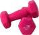 Vinyl Dumbbells EM-9219R-2 Set of 2 Pink Non-Slip 2KG Weights for Home Gym &amp; Workouts