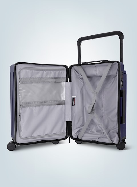 Creative handle design offers maximized base allows for increased packing space. Innovative Extra Wide Handle. TSA approved combination lock for additional security
