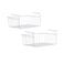 Generic-CK883 White Under Shelf Table Storage Basket Rack 2pcs
