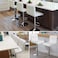 White PU Leather Barstools High Chair  for Kitchen/Bar Counter, Adjustable Height Up and Down Office Furniture (Set of 1)