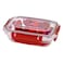 Dunya 30841 Master Rectangular Food Storage Container 310ml Red/Clear