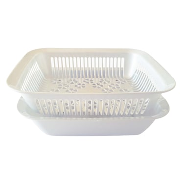 Gab Colander With Bowl Rectangle White