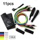 Generic-Resistance Bands Set (11pcs) Exercise Bands with Door Anchor Handles Ankle Strap and Carrying Bag Legs Ankle Straps for  Physical Therapy Home Workouts Gym Travel