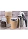Marrkhor 8 Oz. Brown Disposable Ripple Insulated Coffee Cups - Hot Beverage Corrugated Paper Cups [50 Cups ] With Lid