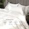 Luna Home Silky Satin, King Size 6-Piece Duvet Cover Set, Plain White Color
