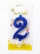 Party Time Glittery Blue Number 2 Birthday Candle Kids Adult Birthday Cake Decoration - Number Candle For Anniversary, Valentines Birthday Candle Cake Topper