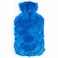 Biggdesign Mr. Allright Man Hot Water Bottle with Soft Plush Cover, Cold &amp; Hot Compress, 2L Large, Washable Hot Water Bag for Cramps, Neck and Back Pain, Feet and Shoulders, Blue