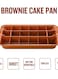 صينية قوالب خبز الكيك والبراوني بقاعدة مربعة سريعة الفك ومانعة للالتصاق أحمر برغندي 31*4*19.5سم