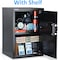 Rubik Safe Box Large For Home Office, With Dual Security, Unlock using Key And Digital Combination (RB50ED, 50x35x30cm) Black