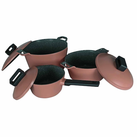 NEOFLAM GRANITE COOKWARE 6PCS BROWN