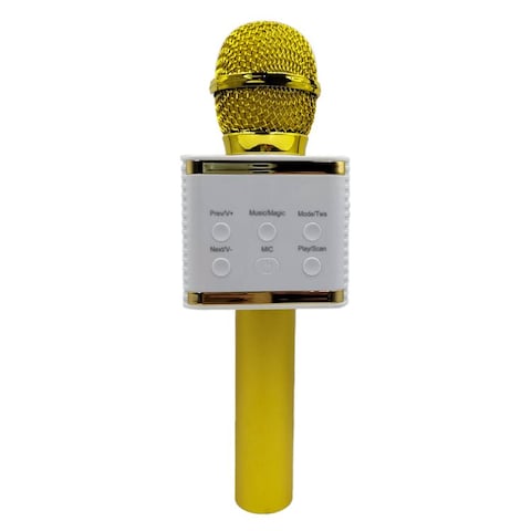 Generic Bluetooth Speaker Mic Karaoke Microphone V7 - Yellow With White