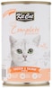 KitCat Kit Cat Complete Cuisine Wet Cat Food Chicken And Salmon In Broth 150g, light orange and white