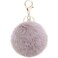 O Ozone Fur Keychain Pompoms Soft Fluffy Keyring For Handbags, Purse [Compatible For Buds Live Cases, Airpod Cases] - Grey Brown