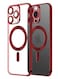 MagSafe Case Magnetic Clear Soft TPU Plating Case Wireless Charging Compatible Shockproof Camera Lens Protection For Apple iPhone 14 Pro Red
