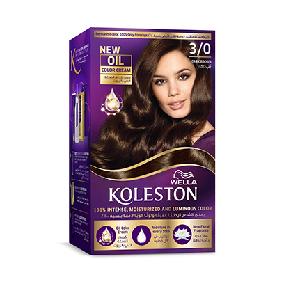 Well Koleston Oil Permanent Hair Color Cream 3/0 Dark Brown