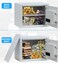 Rubik Large Safe Box Biometric Fingerprint, Digital Keypad And Key Lock, A4 Document Size Safety Locker For Home Office (RBFPN30, 30x38x30cm) White