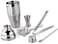 SHALLOW 5PCS/SET COCKTAIL SHAKER STAINLESS STEEL- COMPLETE BAR MIXING SET