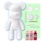DIY CREATE YOUR OWN UNIQUE ACRYLIC FLUID POURING PAINT BEAR (9 inch - 23 cm) COMPLETE SET, colors: White, Light-Pink, Rose-Red. Arts and Crafts, Customize Handmade Creative Birthday Gift