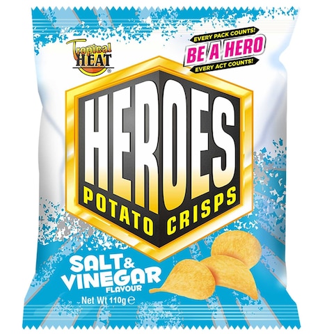 Tropical Heat Snacks Heroes Crisps Salt  Vinegar 110G