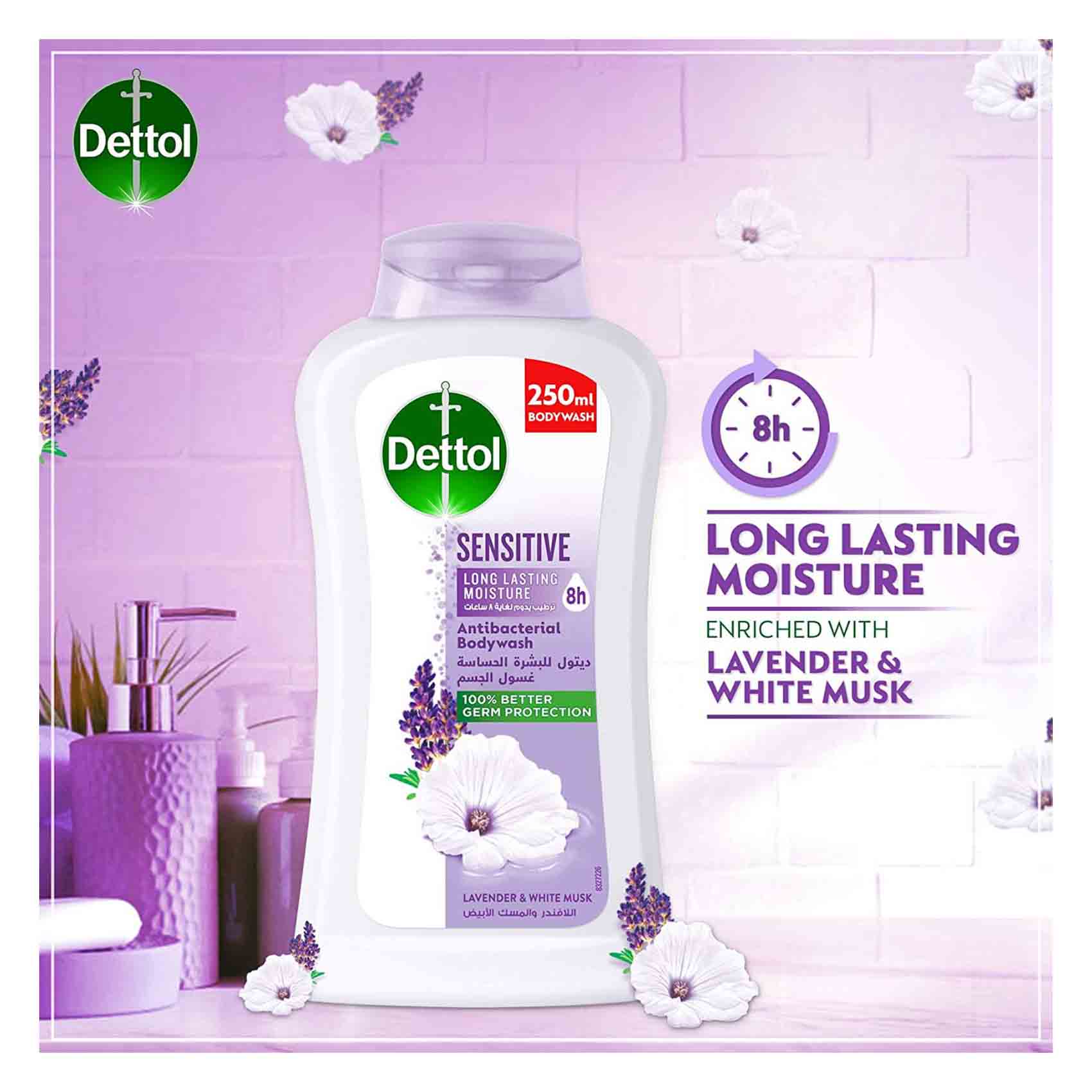 Dettol Sensitive Lavender And White Musk Fragrance Body Wash 250ml