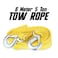 Car Towing Rope 6 meter, 5 Ton Tow Rope With Tow Hooks, Heavy Duty Towing Belt - FaJ ST206B1
