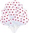Party Time 12-Pieces 12inch Red Hearts Design White Latex Balloon Valentines Day Balloon - Wedding Engagement Bridal Shower Valentine's Day Decoration Set