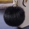 O Ozone Fur Keychain Pompoms Soft Fluffy Keyring For Handbags, Purse [Compatible For Buds Live Cases, Airpod Cases] - Black