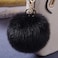 O Ozone Fur Keychain Pompoms Soft Fluffy Keyring For Handbags, Purse [Compatible For Buds Live Cases, Airpod Cases] - Black