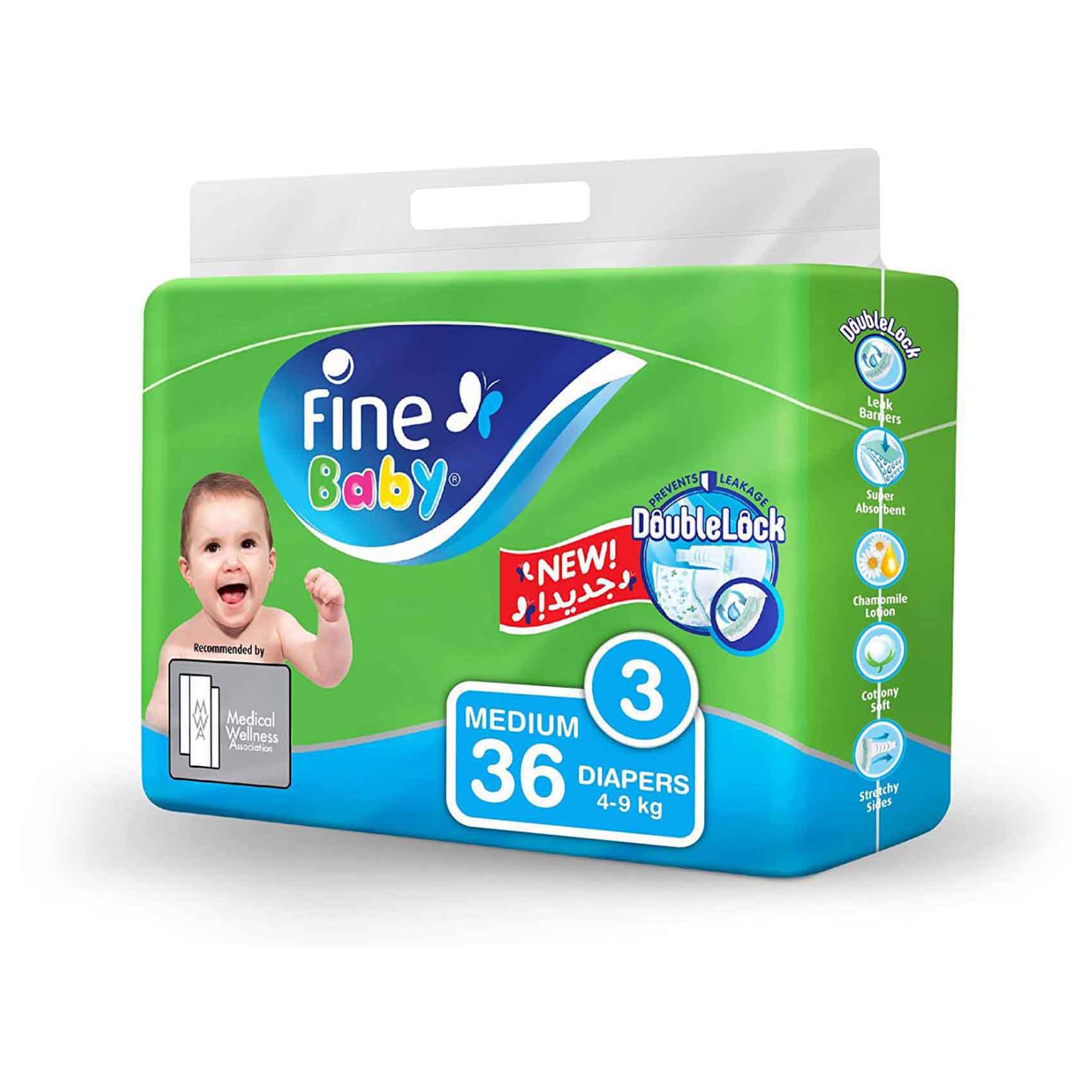 Fine Baby Fast Sorption Diapers 3 Medium 4-9 kg 36 pcs