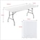 LANNY Heavy Duty Folding Plastic Table ZK180 Portable Centerfold Ideal for Crafts Inside/Outside Indoor/Outdoor Waterproof Sunproof Events Application Convenient Carry Handle 6-person White