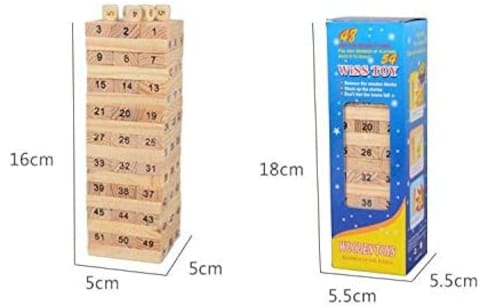Generic Jenga 54 Pieces Wooden Blocks Medium Size