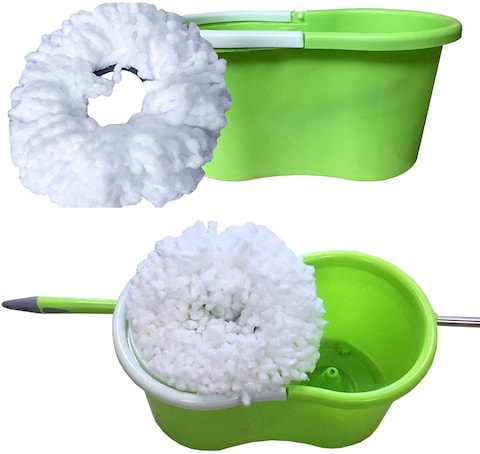 Generic Spin Mops 360 Degree Spinning Mop Bucket Home Cleaning With 2 Mop Heads